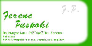 ferenc puspoki business card